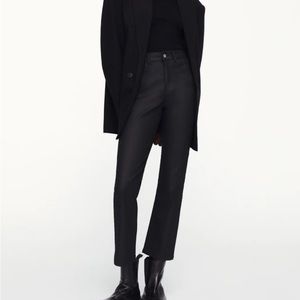 Zara leather/coated pants